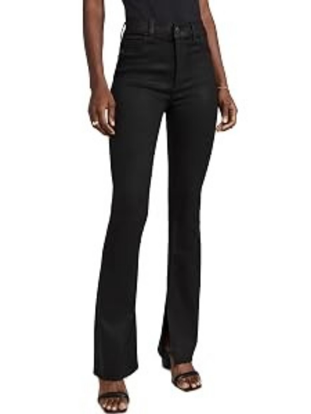 NWT DL1961 Bridget Boot High Rise Instasculpt 33 Jeans Black Coated